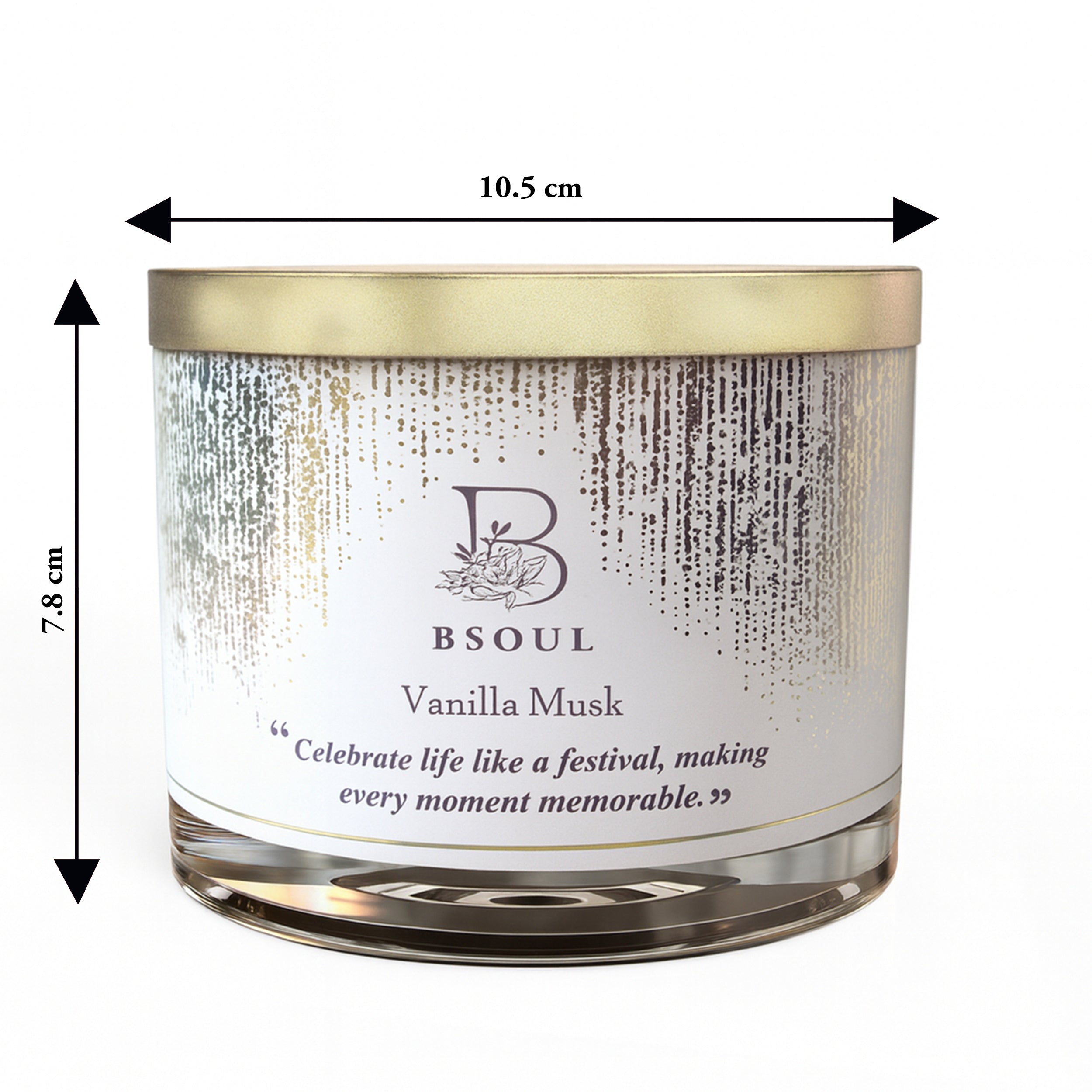 3 Wick Glass with Lid (Vanilla Musk)